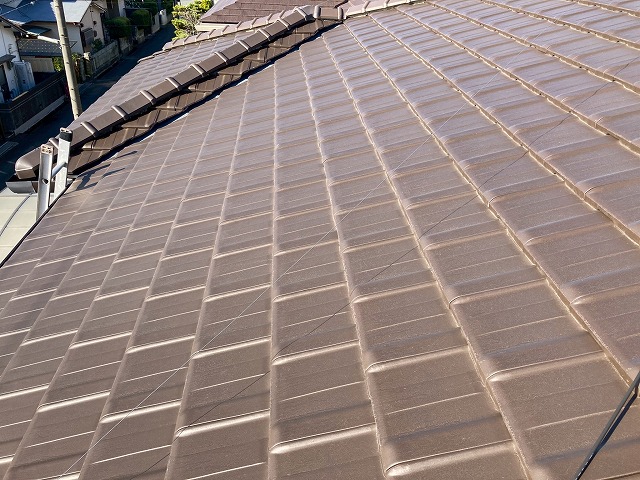 羽島市で平板瓦の屋根を点検、棟の固定や漆喰の劣化状況を確認しました